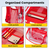Vorspack Clear Backpack Heavy Duty - PVC Transparent Backpack Large Clear Book Bag for College Work Red