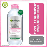 Garnier Micellar Makeup Remover Water - Gentle, Effective Cleansing for Sensitive Skin - 400ml