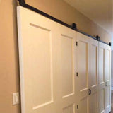 J-Strap Heavy Duty Bifold Barn Door Hardware Kit | 4-Door Biparting