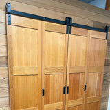 Classic J-Strap Bifold Barn Door Hardware Kit | 4-Door Biparting