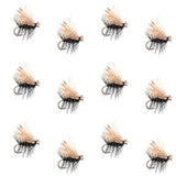 Black Elk Hair Caddis Classic Trout Dry Fly - 12 Flies Size 18