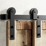 Classic Single Bypass 2 Door Barn Door Kit | Black Hardware