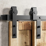 Classic Single Bypass 2 Door Barn Door Kit | Black Hardware