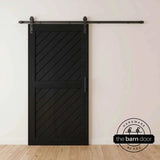 Slanted Single Barn Door Kit | Black Hardware