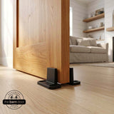 Double Clip Floor Mounted Barn Door Guide | Black