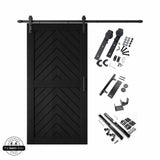 Fishbone Single Barn Door Kit | Black Hardware
