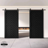 Fishbone Double Barn Door Kit | Black Hardware