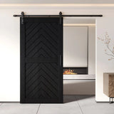 Fishbone Single Barn Door Kit | Black Hardware
