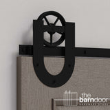 Wagon Wheel Horseshoe Heavy Duty Sliding Barn Door Hardware Kit