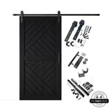 Patterned Single Door Barn Door Kit | Black Barn Door Hardware