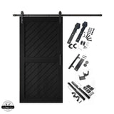 Slanted Single Barn Door Kit | Black Hardware