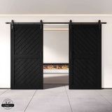 Slanted Double Barn Door Kit | Black Hardware