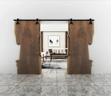 Eiffel Tower Black Single Track Barn Door Hardware Kit