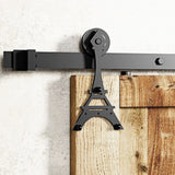 Eiffel Tower Black Single Track Barn Door Hardware Kit