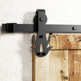 Flame Black Single Track Barn Door Hardware Kit