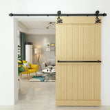 Flower Black Single Track Barn Door Hardware Kit