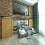 Flower Black Single Track Barn Door Hardware Kit