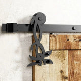 Flower Black Single Track Barn Door Hardware Kit