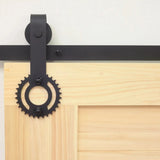 Gear Black Single Track Barn Door Hardware Kit