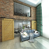 Horn Black Single Track Barn Door Hardware Kit