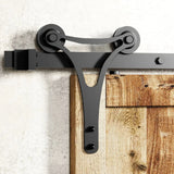 Horn Black Single Track Barn Door Hardware Kit