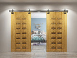 Mustache Black Single Track Barn Door Hardware Kit