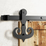 Mustache Black Single Track Barn Door Hardware Kit