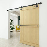 Mustache Black Single Track Barn Door Hardware Kit