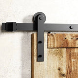 Straight Strap Black Single Track Barn Door Hardware Kit