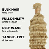 Blonde Deep Wave Bulk 100% Human Braiding Hair