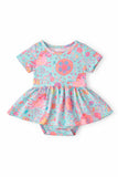 SALE Blue Retro Unicorns S/S Twirl Bodysuit