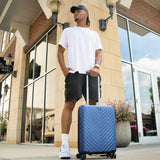 20-inch Blue Carry-On Hardcase Roller Luggage