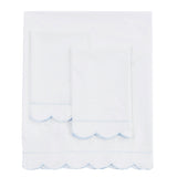 Scallop Frame Embroidered Cotton Percale Sheet Set