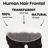 Brazilian Body Wave 13x4 Transparent Lace Human Hair Frontal