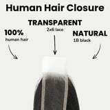 Brazilian Silky Straight 2x6 Transparent Lace Human Hair Closure