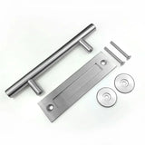 12" Round Pull & Flush Barn Door Handle Combo