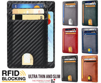 Leather Slim Wallet Credit Card Holder RFID Blocking Pocket ID Money USA