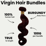 Burgundy Body Wave 100% Human Hair Bundles