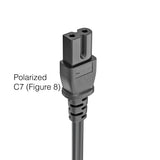 Vizio 027.00001.0231 TV AC Power Cable | 6 Ft C7 Figure-8 Polarized to 2-Prong Cord - 027.00001.0231