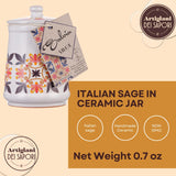 Artigiani dei Sapori, Dried Ground Sage in Ceramic Jar 0.7oz (19g)