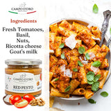 Campo D'Oro, Red Pesto Sauce, Sundried Tomato Pesto, 6.35 0oz