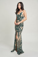 Art Deco Sequins Maxi Dress