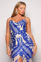 Art Deco Sequins Maxi Dress