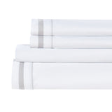 Classic Double Border Percale Cotton Sheet Set