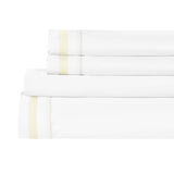 Classic Double Border Percale Cotton Sheet Set