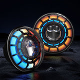 SPDZ1 Oculus 7” RGB LED Headlights with LED RGB Fog Light Kit – App Controlled Multi-Mode Halo