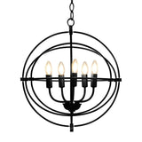 5 Light Brass Rustic Industrial Rotating Metal Chandelier