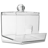 Eklips Clear Acrylic Cotton Swab Organizer - Hygienic Q-Tip Holder, Stylish Vanity & Bathroom Storage Solution