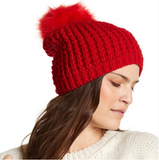 Steve Madden Oversized Pom Pom Knit Beanie
