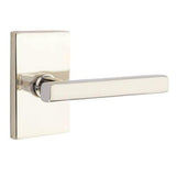 Emtek Modern Rectangular Rosette with Freestone Dummy Leverset, Satin Nickel